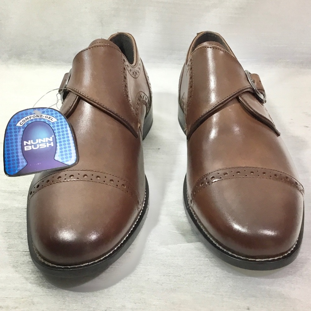 Nun Bush Brown Leather Monk Strap Shoes 10W